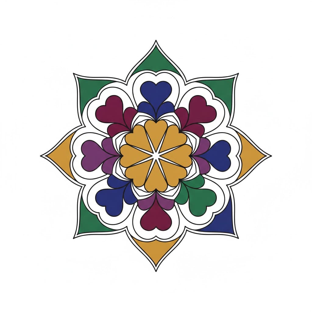 Velvet Colorful Mandala Template Mandalas