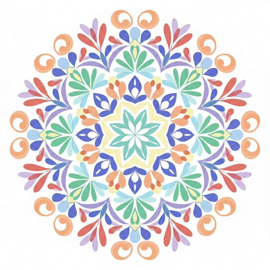 Whimsical Colorful Mandala Template Mandalas