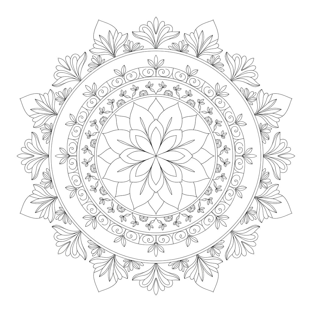 Whispering Layered Mandala Template Mandalas