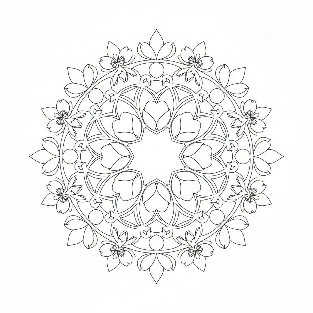 Zen Bloom Minimalist Mandala Template Mandalas