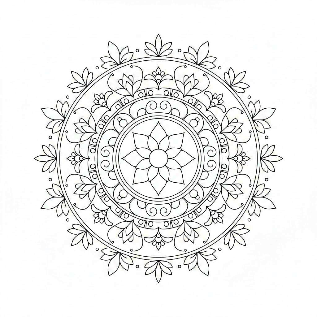Zen Blossom Henna Mandala Template Mandalas