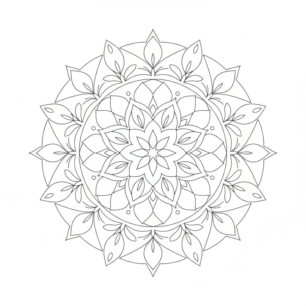 Zen Line Art Mandala Template Mandalas