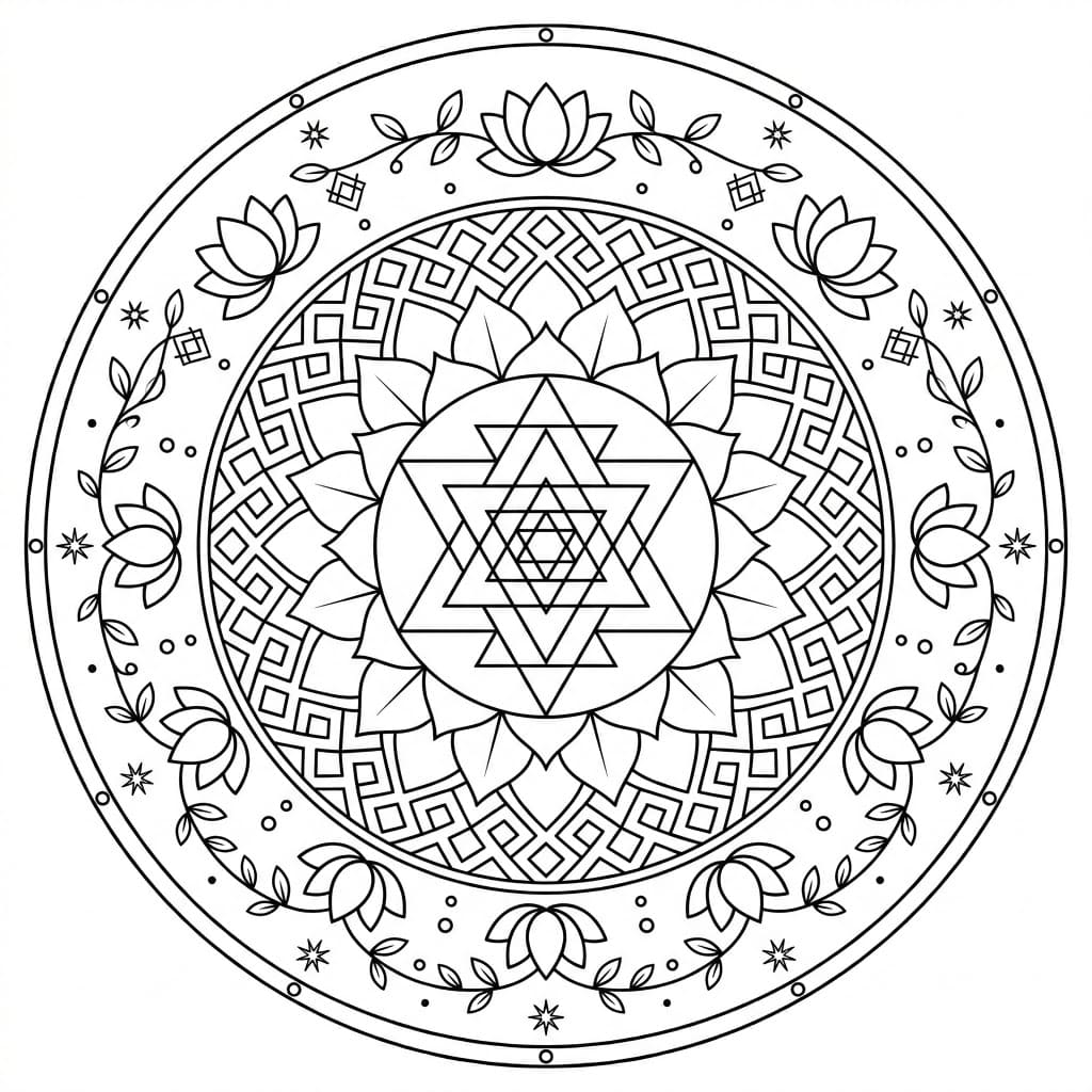Ancient Rhythm Yantra Mandala Template Mandalas