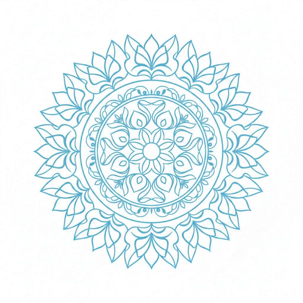 Azure Painted Mandala Template Mandalas