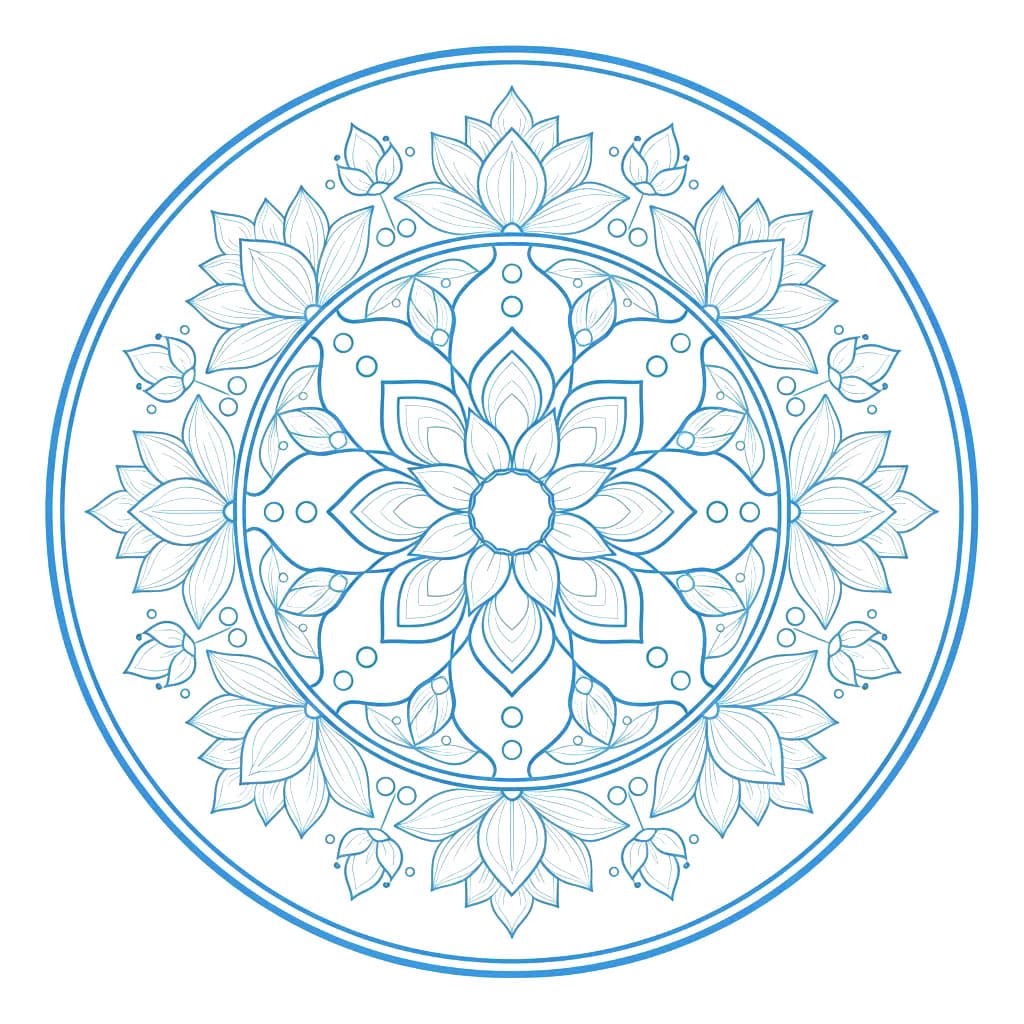 Blissful Harmony Buddhist Mandala Pattern Mandalas