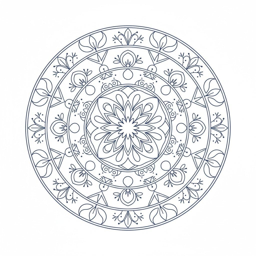 Celestial Digital Mandala Template Mandalas
