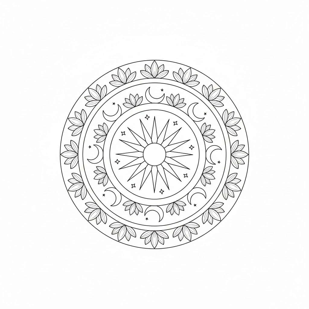 Celestial Painted Mandala Template Mandalas