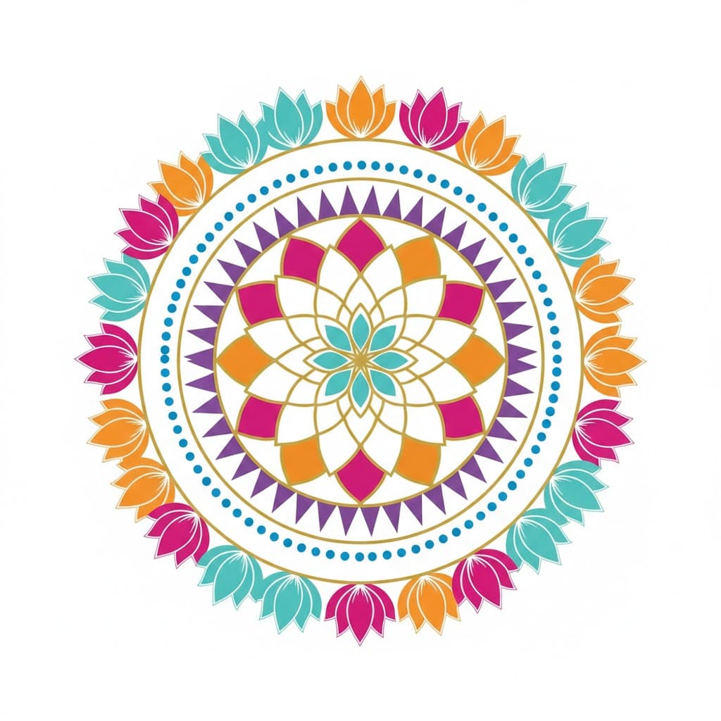 Colorful Nirvana Hindu Mandala Design Mandalas