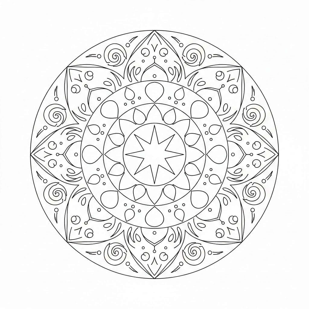 Cosmic Digital Mandala Template Mandalas
