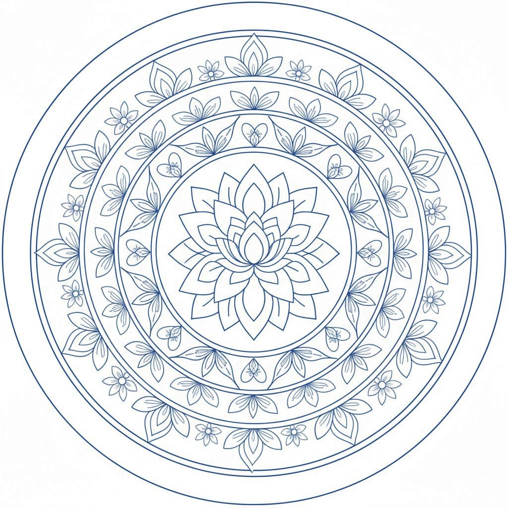 Cosmic Petals Buddhist Mandala Pattern Mandalas