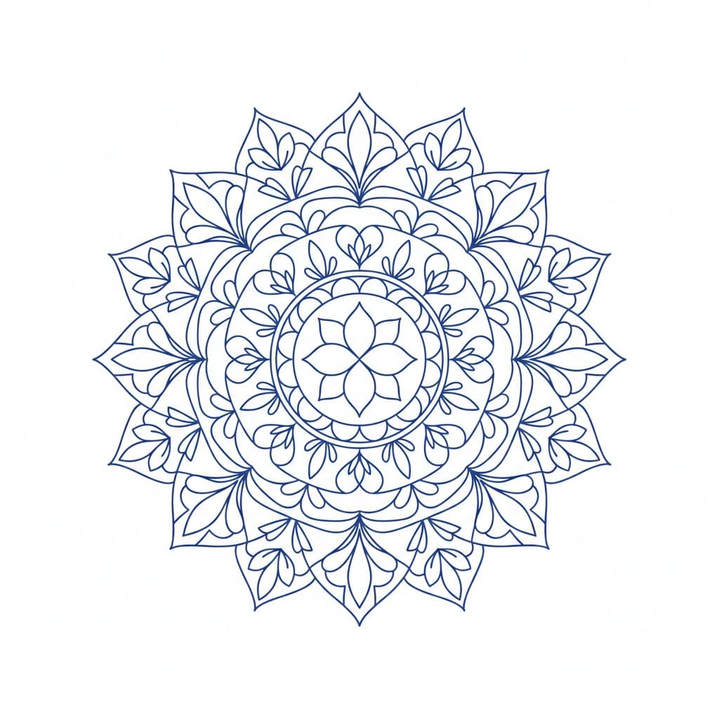 Elegant Digital Mandala Template Mandalas