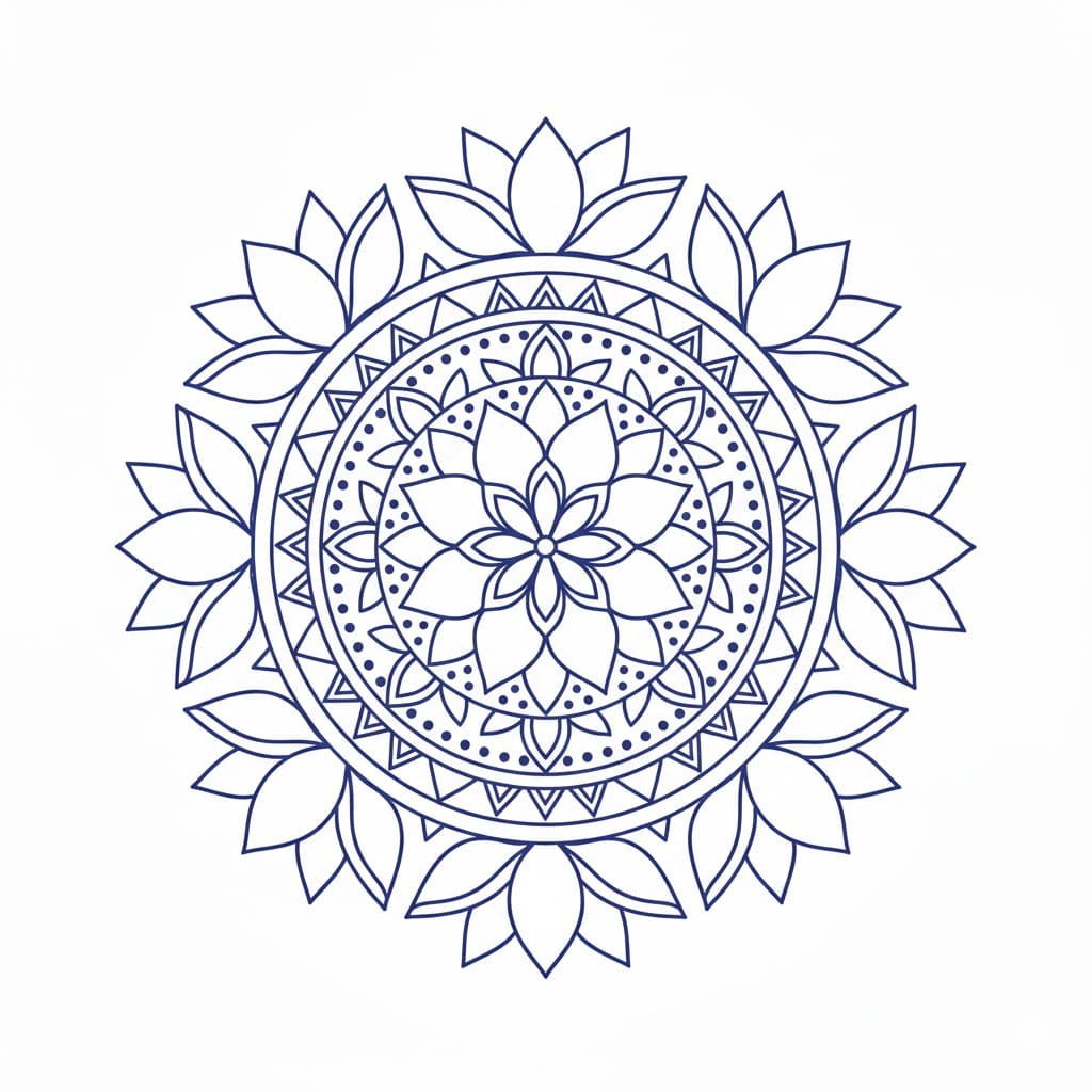 Elegant Symmetry Hindu Mandala Design Mandalas