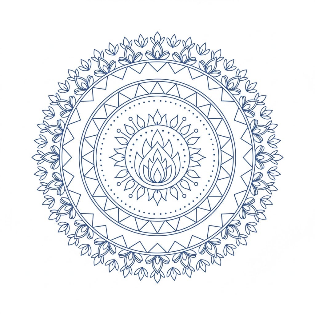 Eternal Flame Hindu Mandala Design Mandalas