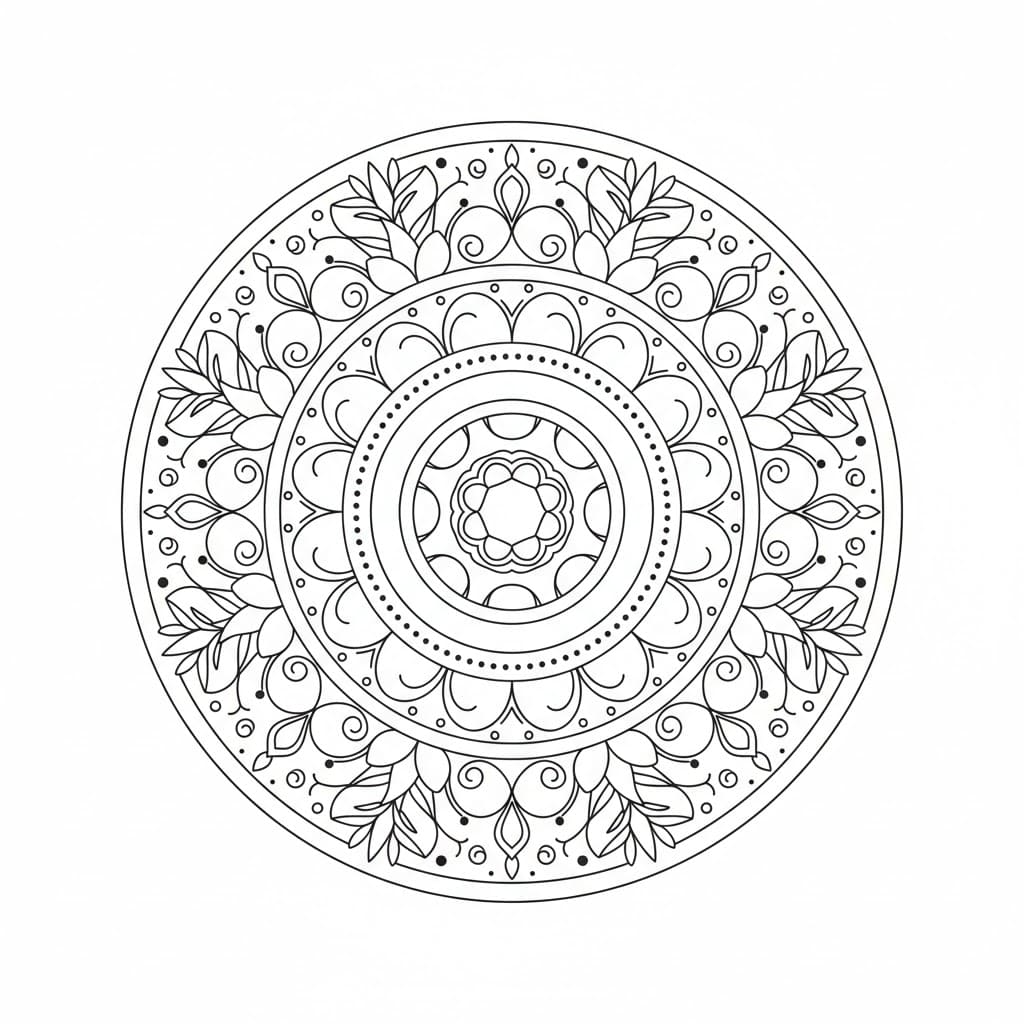 Floral Digital Mandala Template Mandalas