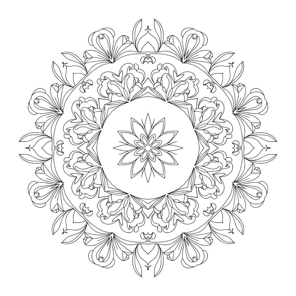 Floral Mist Kaleidoscope Mandala Template Mandalas