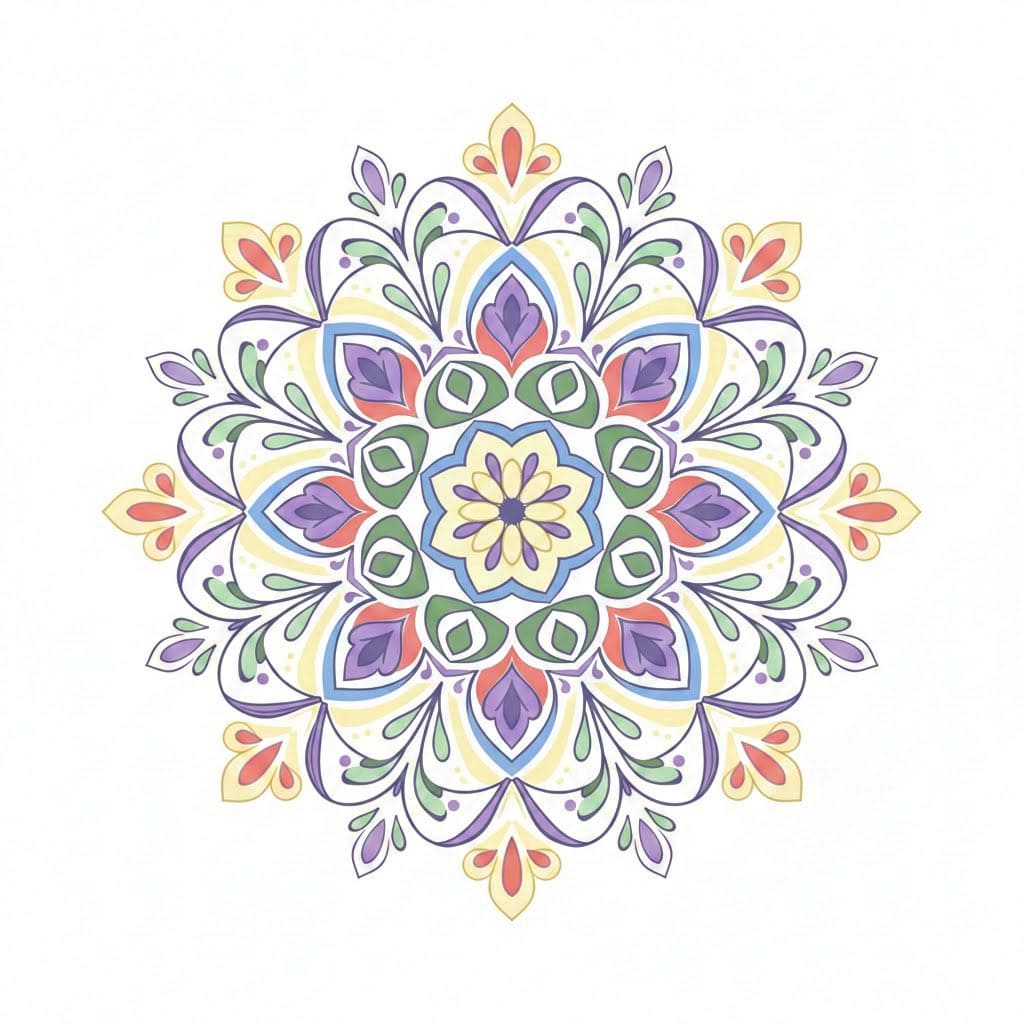 Gentle Painted Mandala Template Mandalas