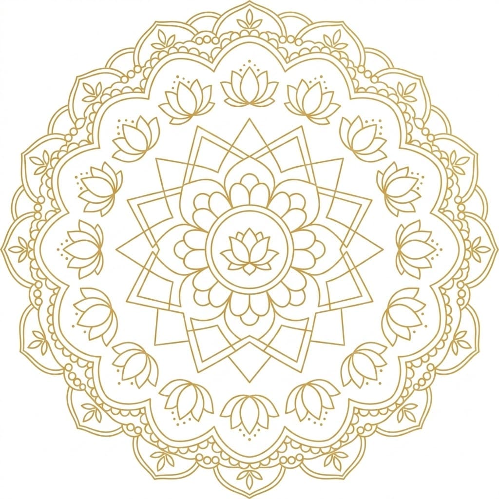 Golden Aura Yantra Mandala Template Mandalas