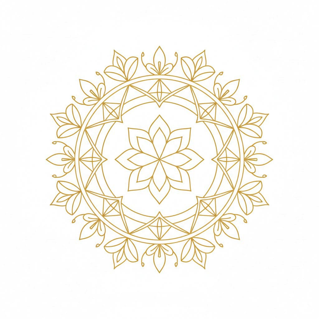Golden Buddhist Mandala Pattern Mandalas