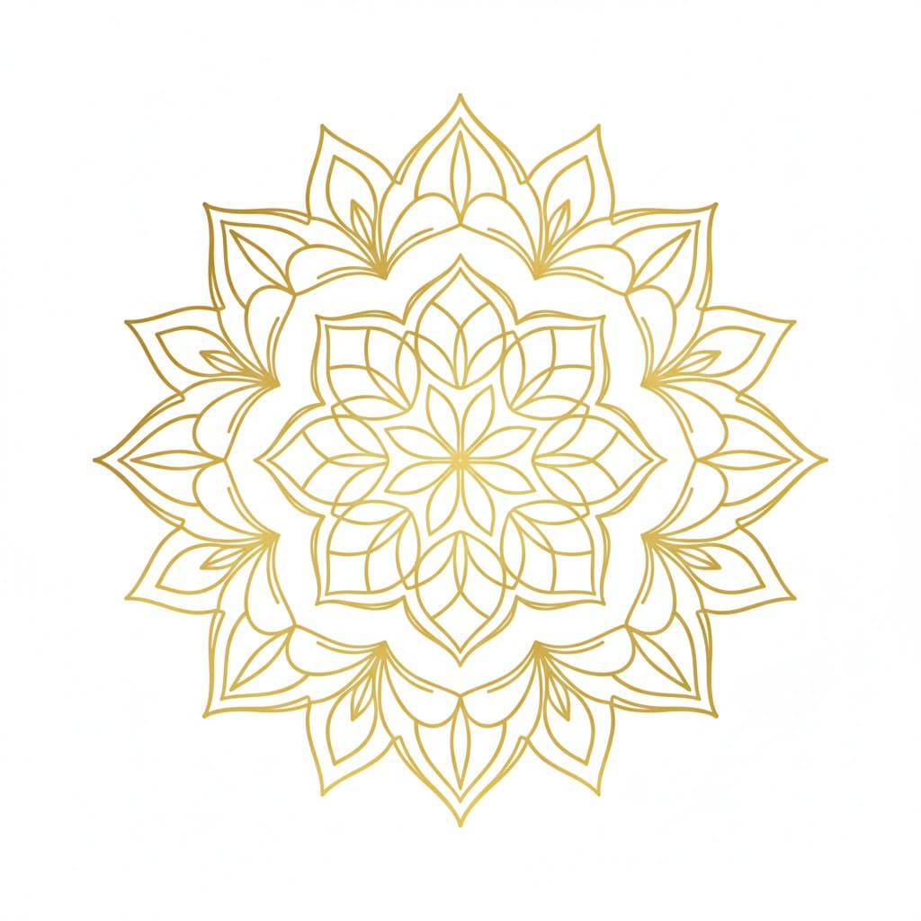 Golden Digital Mandala Template Mandalas