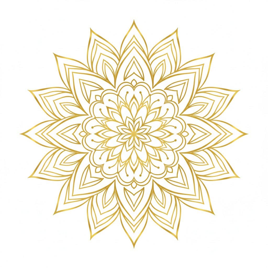 Golden Dreamy Mandala Template Mandalas