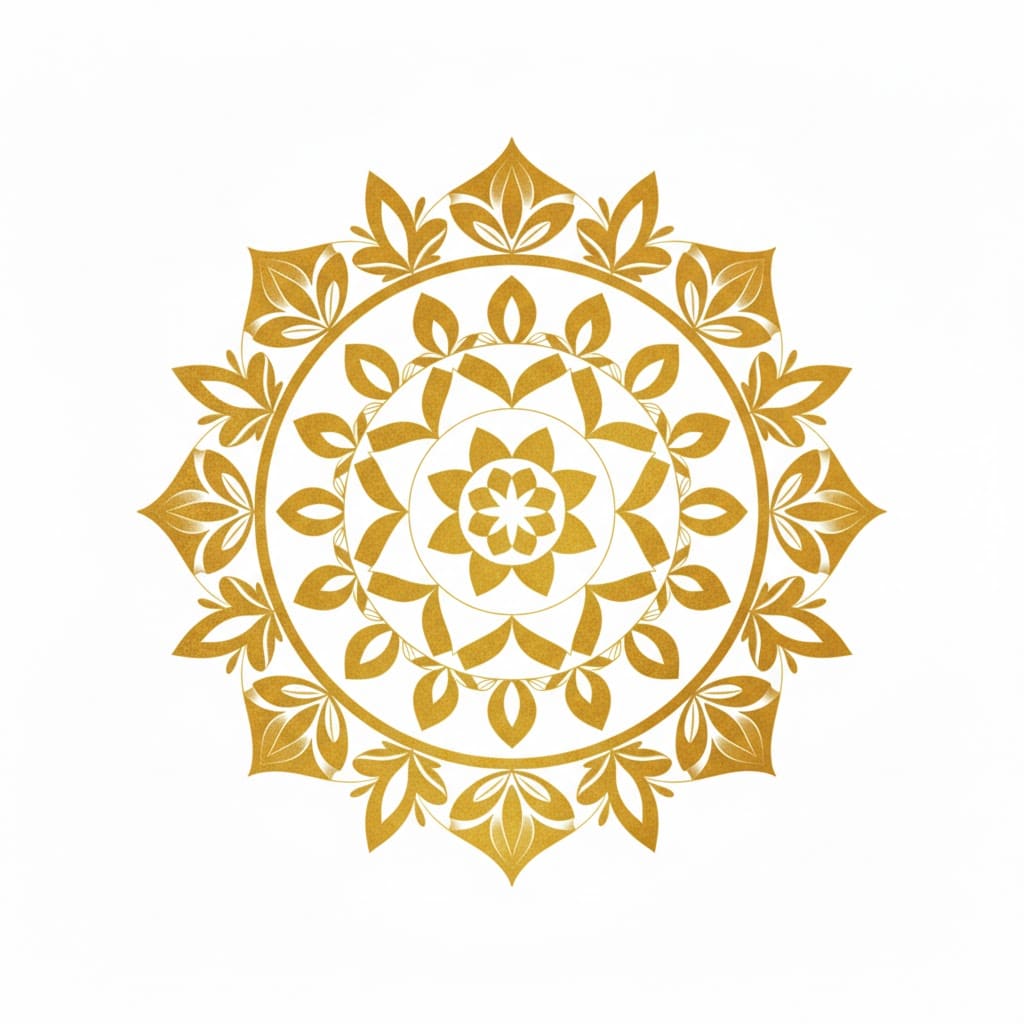 Golden Painted Mandala Template Mandalas