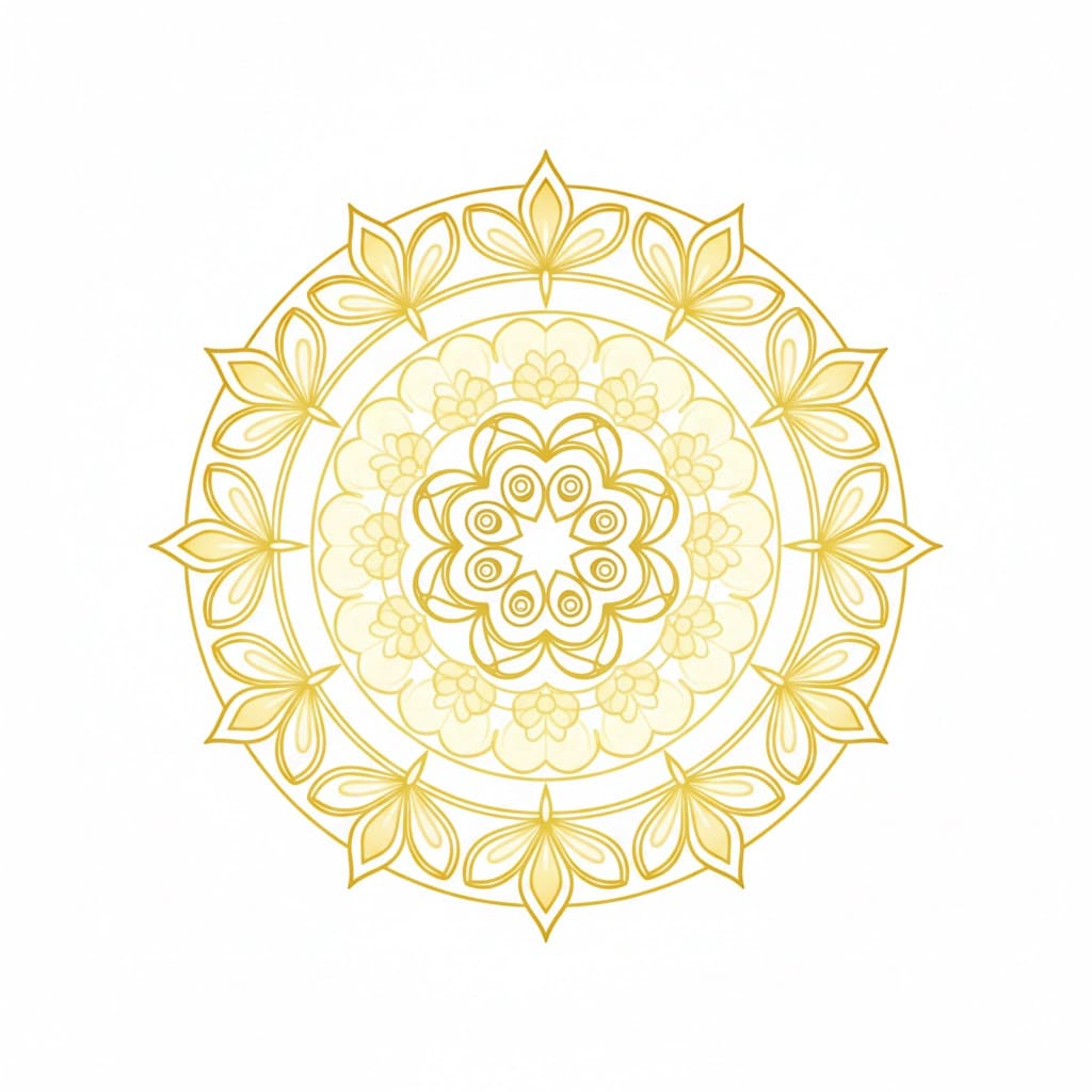 Golden Whisper Crochet Mandala Template Mandalas