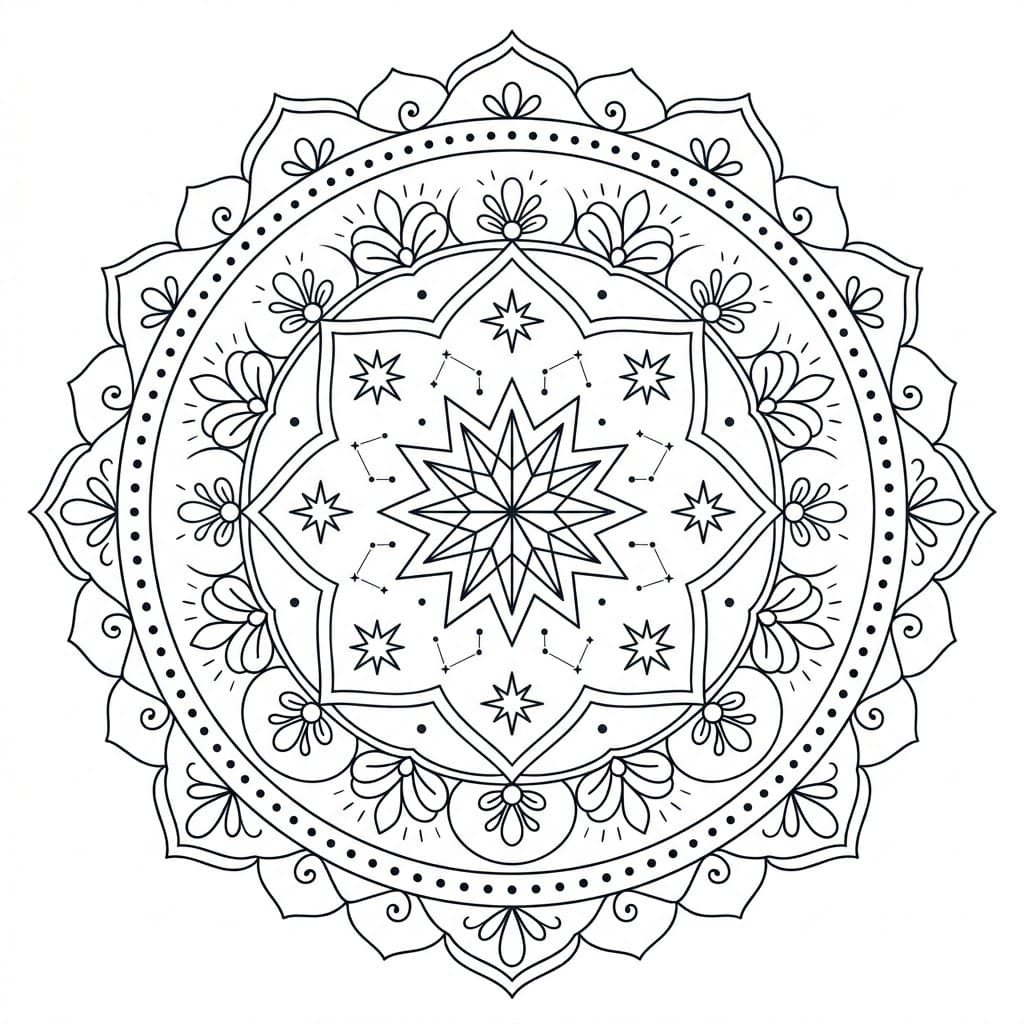 Heavenly Star Yantra Mandala Template Mandalas