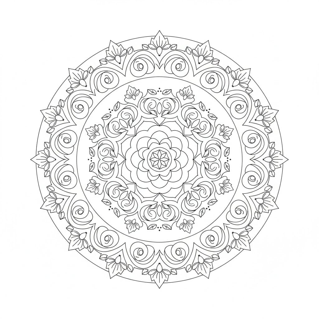 Heritage Rose Vintage Mandala Template Mandalas