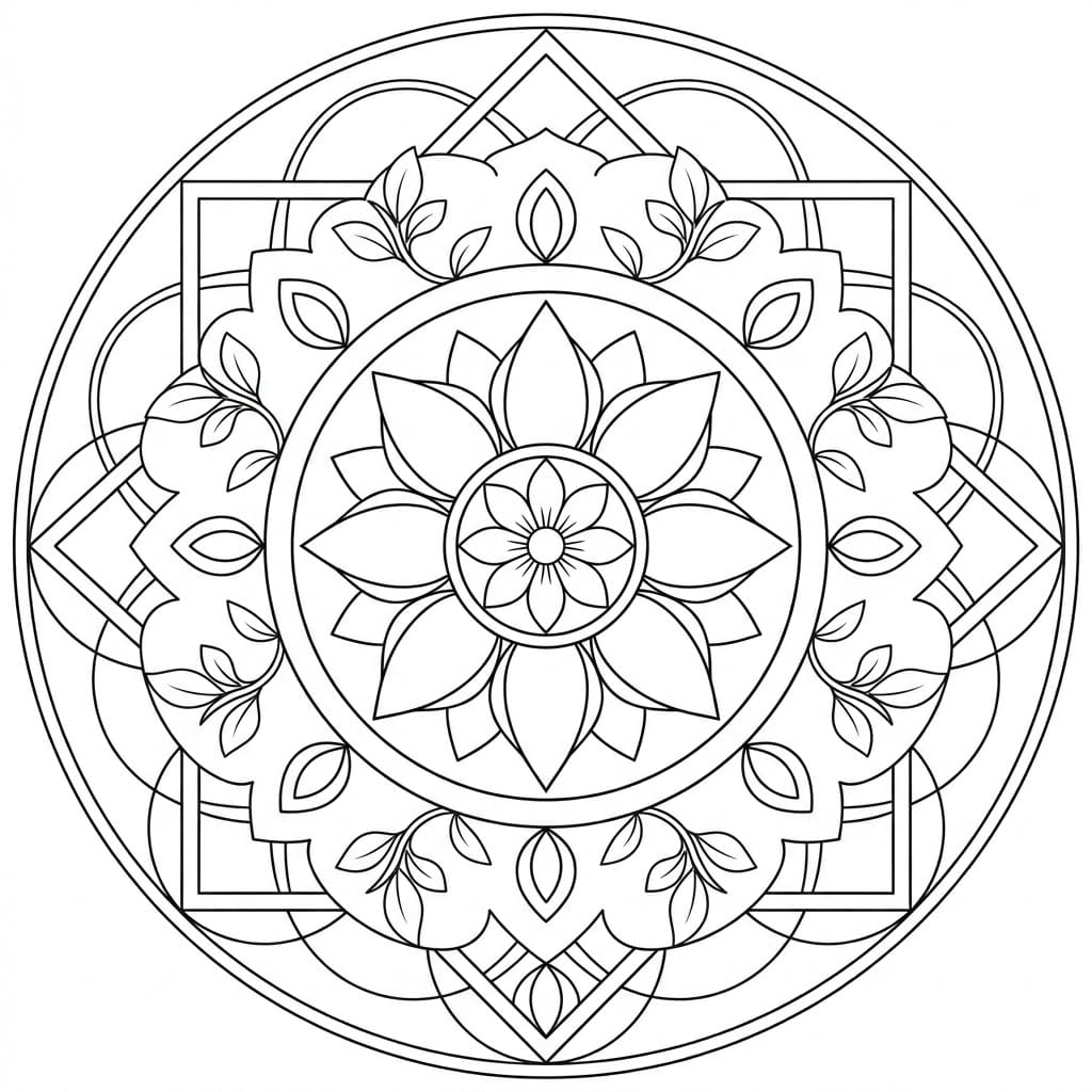 Inner Peace Yantra Mandala Template Mandalas