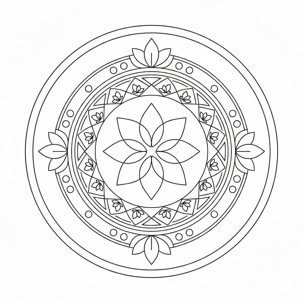 Lotus Tibetan Mandala Template Mandalas