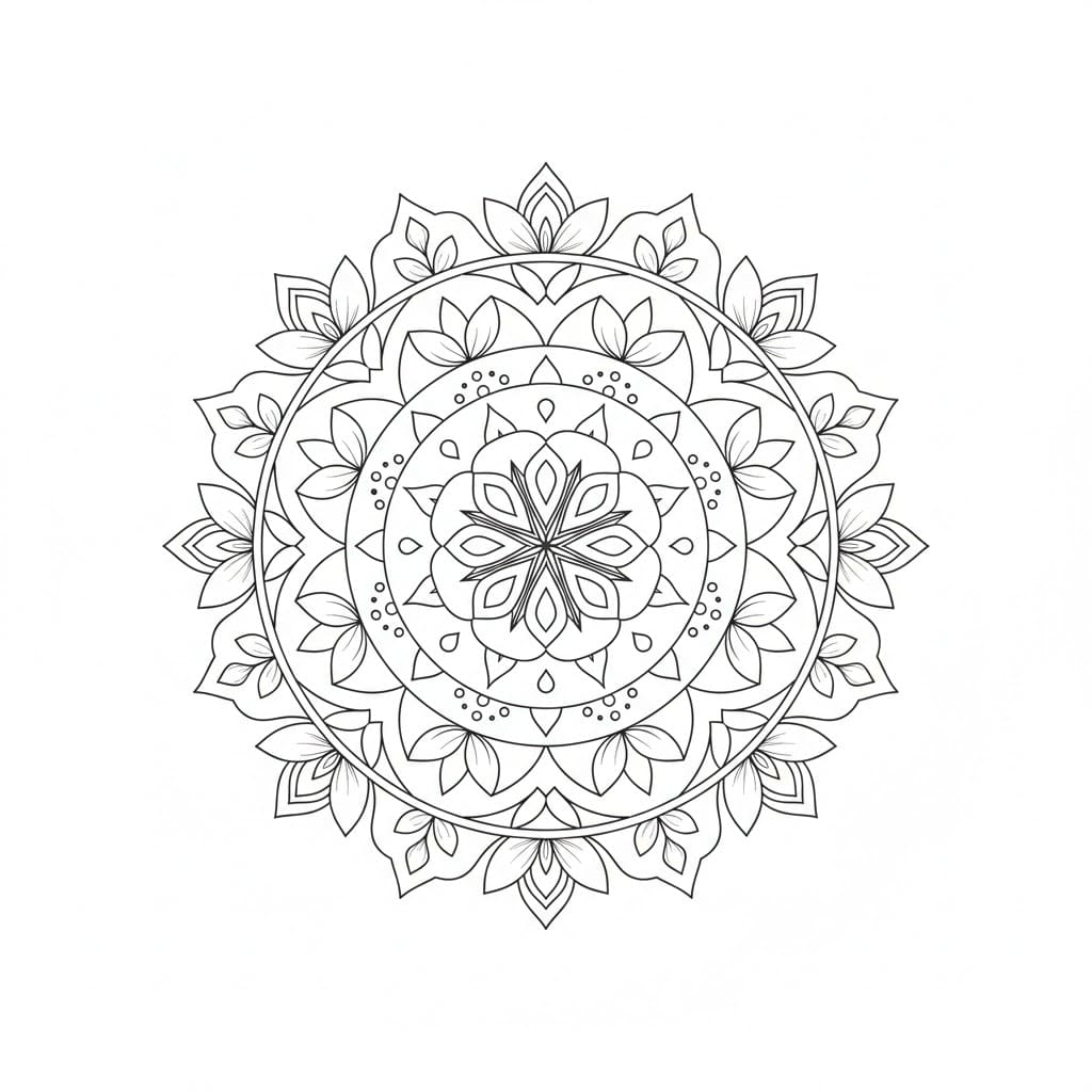 Luminous Digital Mandala Template Mandalas