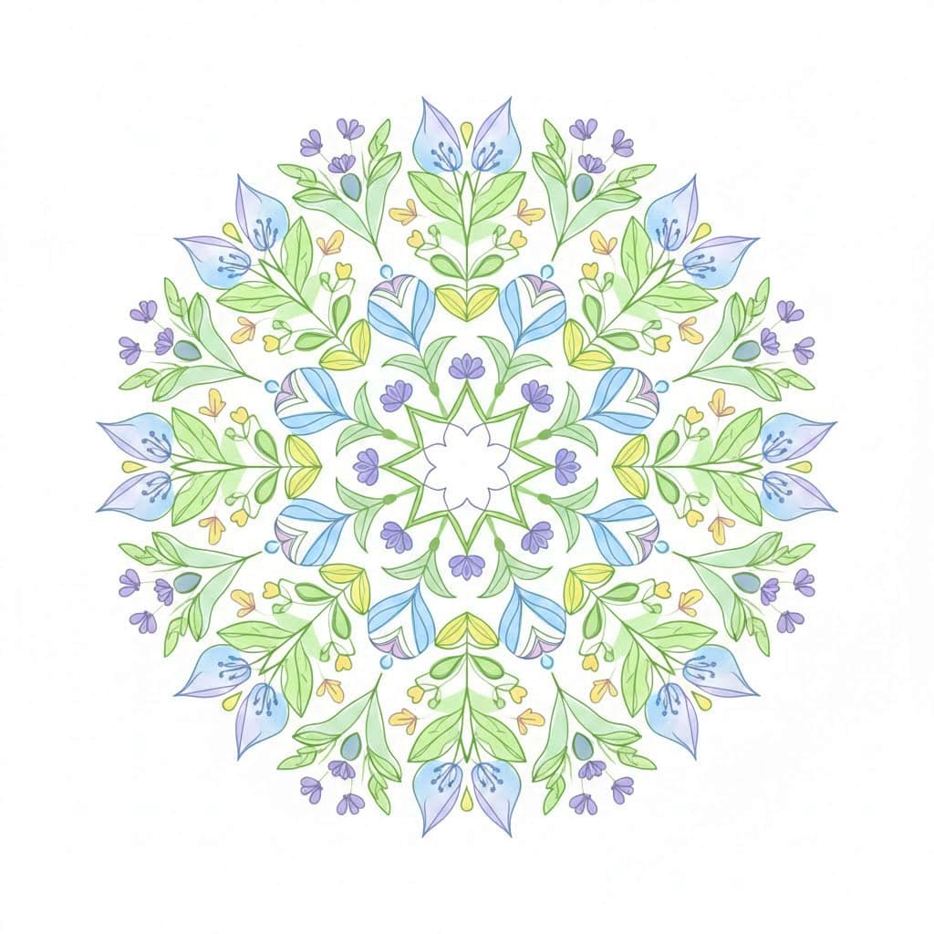 Meadow Dreamy Mandala Template Mandalas