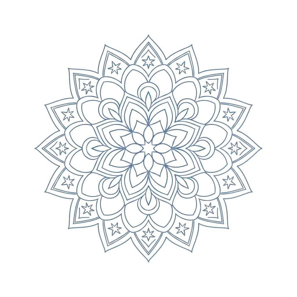 Moonlit Digital Mandala Template Mandalas