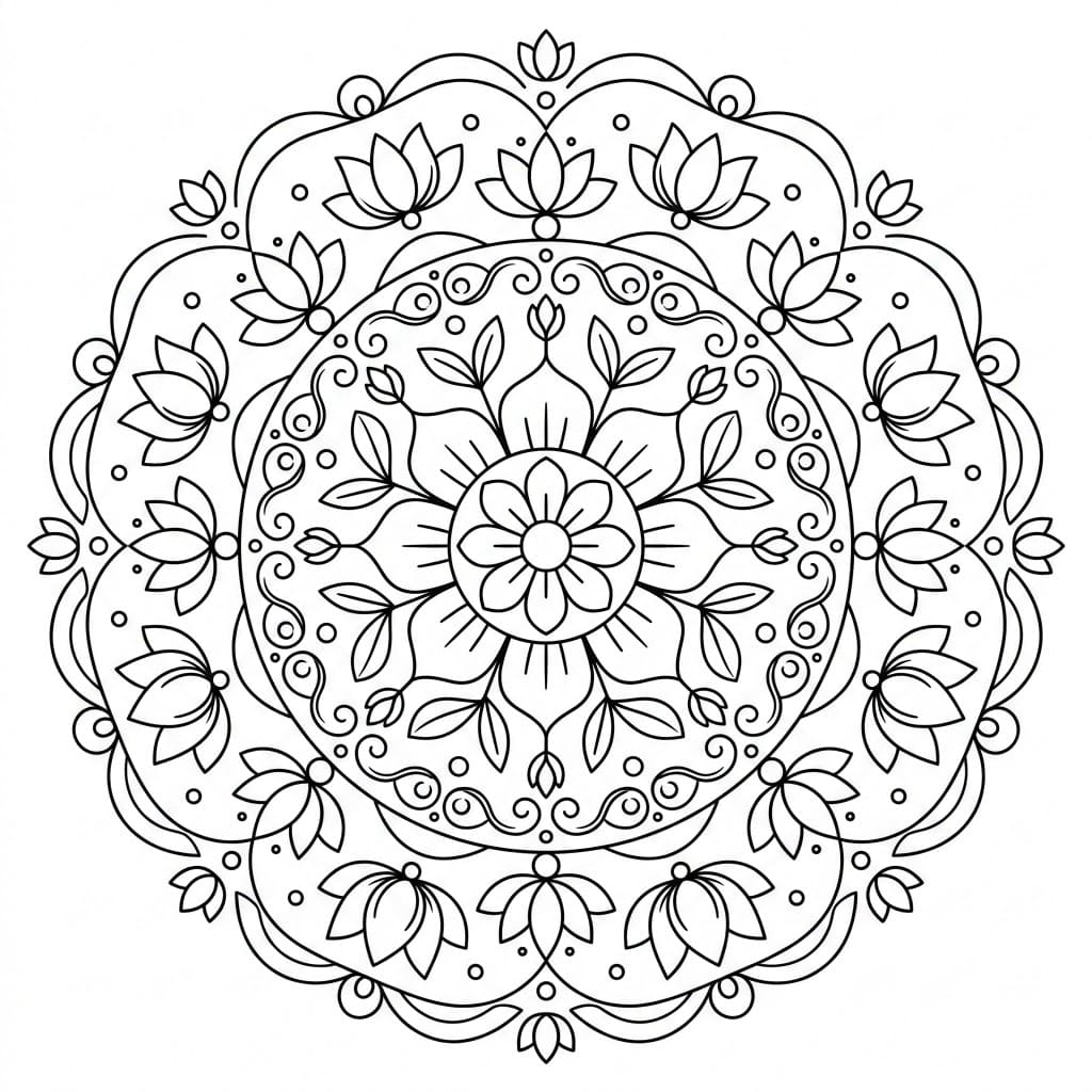 Mystic Bloom Yantra Mandala Template Mandalas
