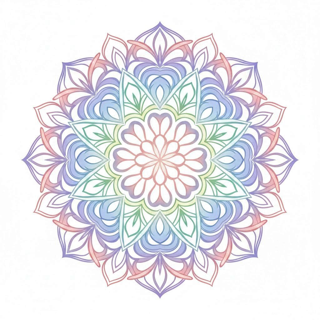 Pastel Dreamy Mandala Template Mandalas