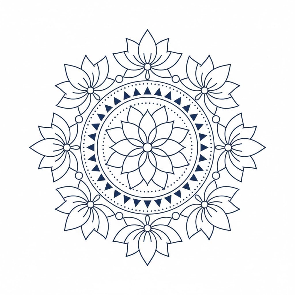 Peaceful Karma Hindu Mandala Design Mandalas