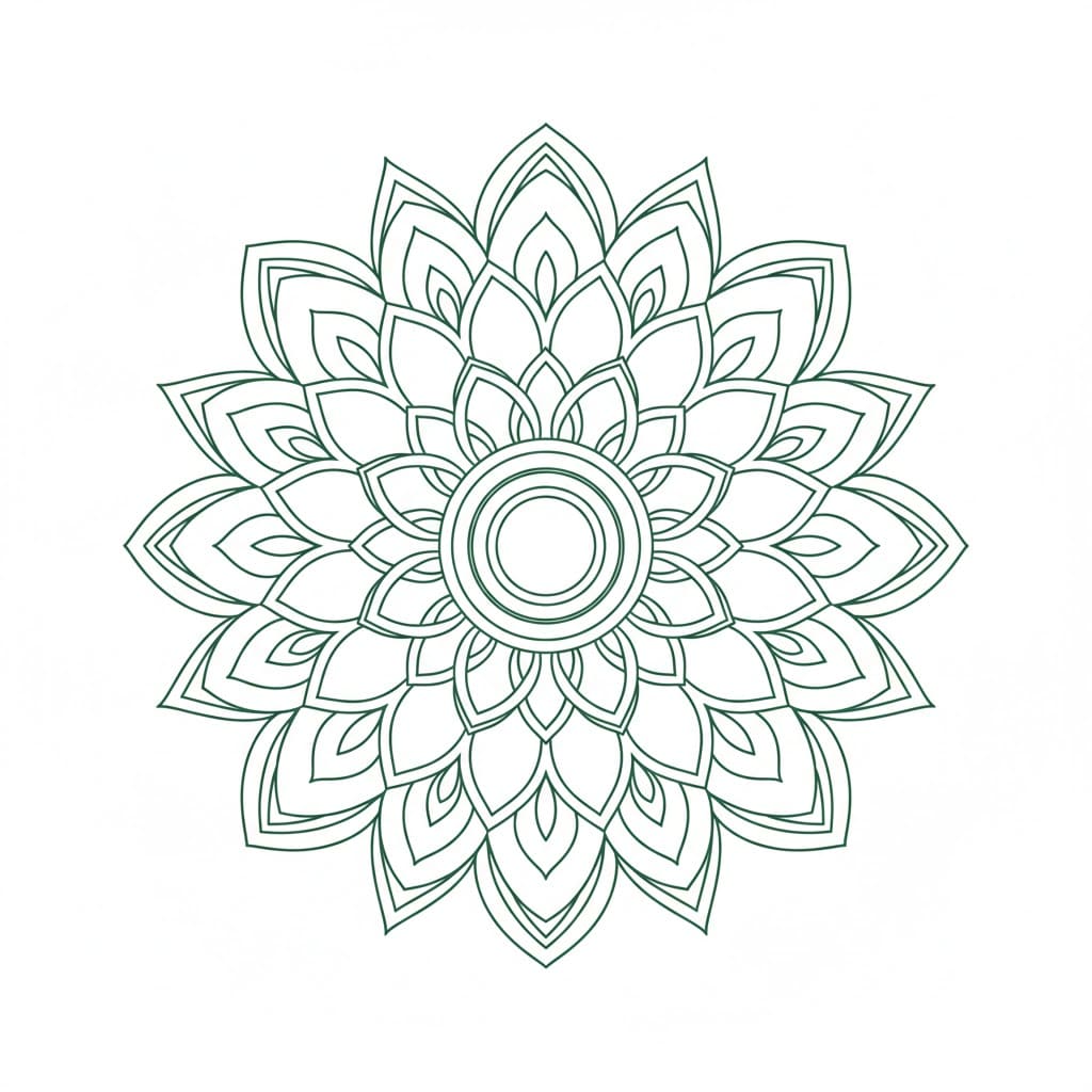 Peaceful Tibetan Mandala Template Mandalas