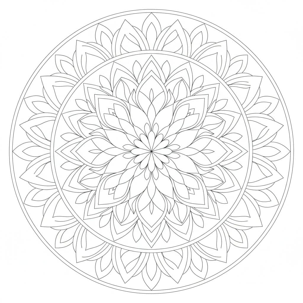 Petaline Kaleidoscope Mandala Template Mandalas