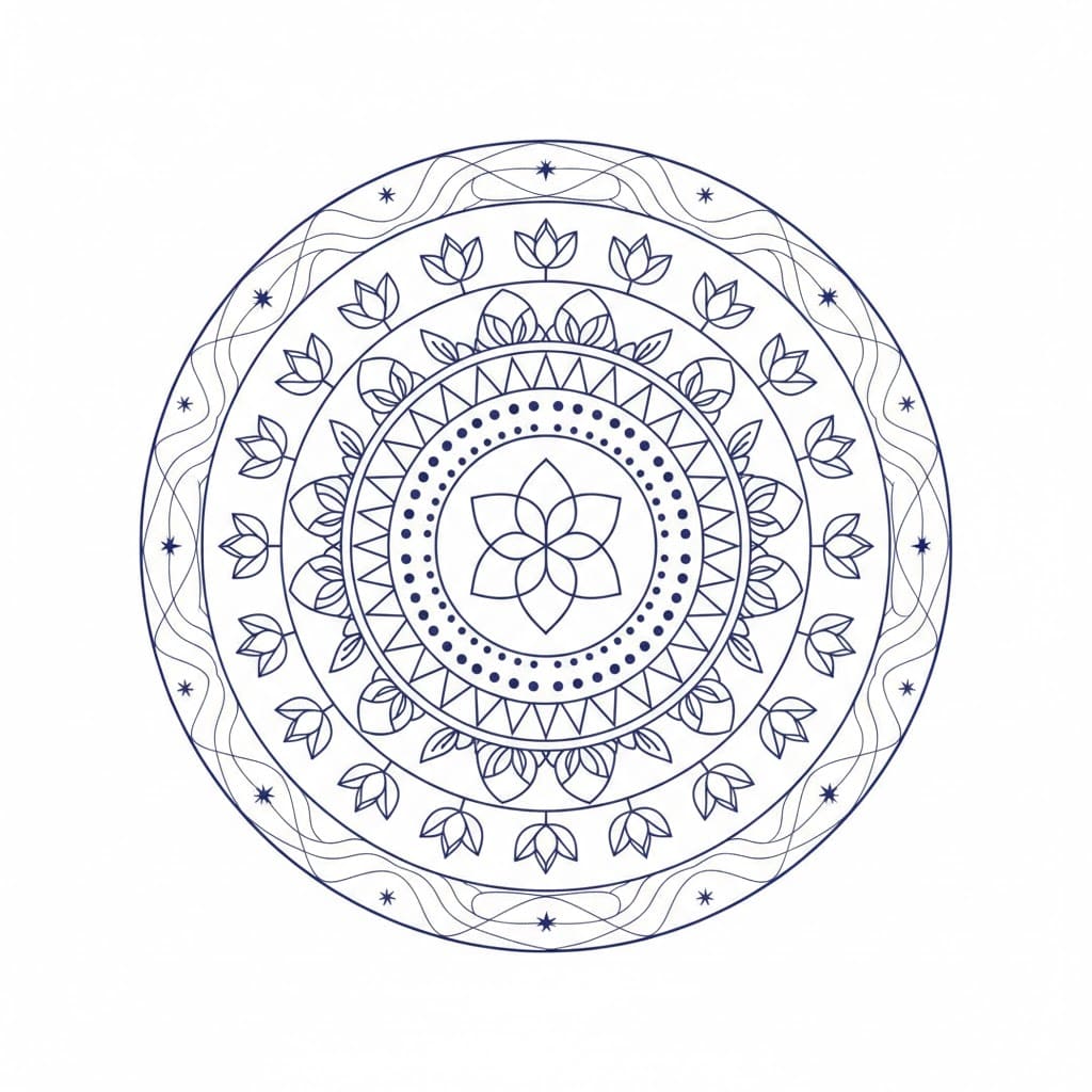 Radiant Aura Hindu Mandala Design Mandalas