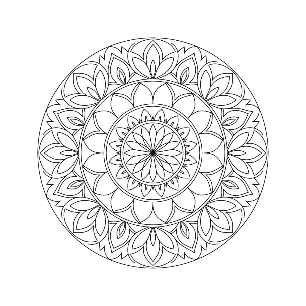 Radiant Digital Mandala Template Mandalas