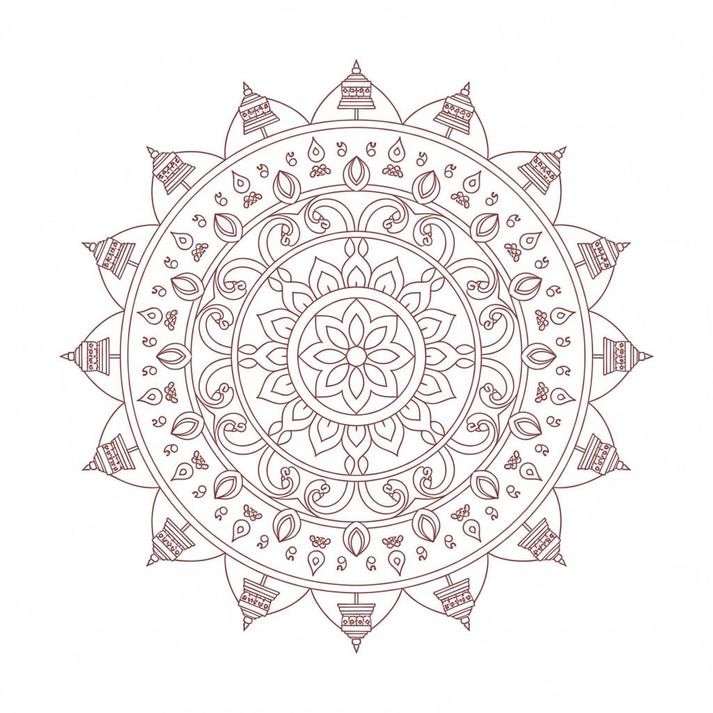 Ritual Tibetan Mandala Template Mandalas