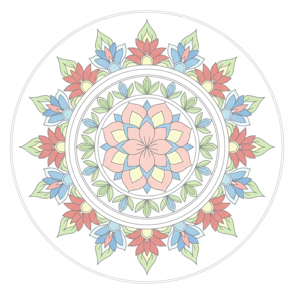 Sacred Bloom Tibetan Mandala Template Mandalas