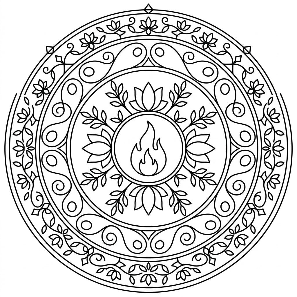 Sacred Flame Yantra Mandala Template Mandalas