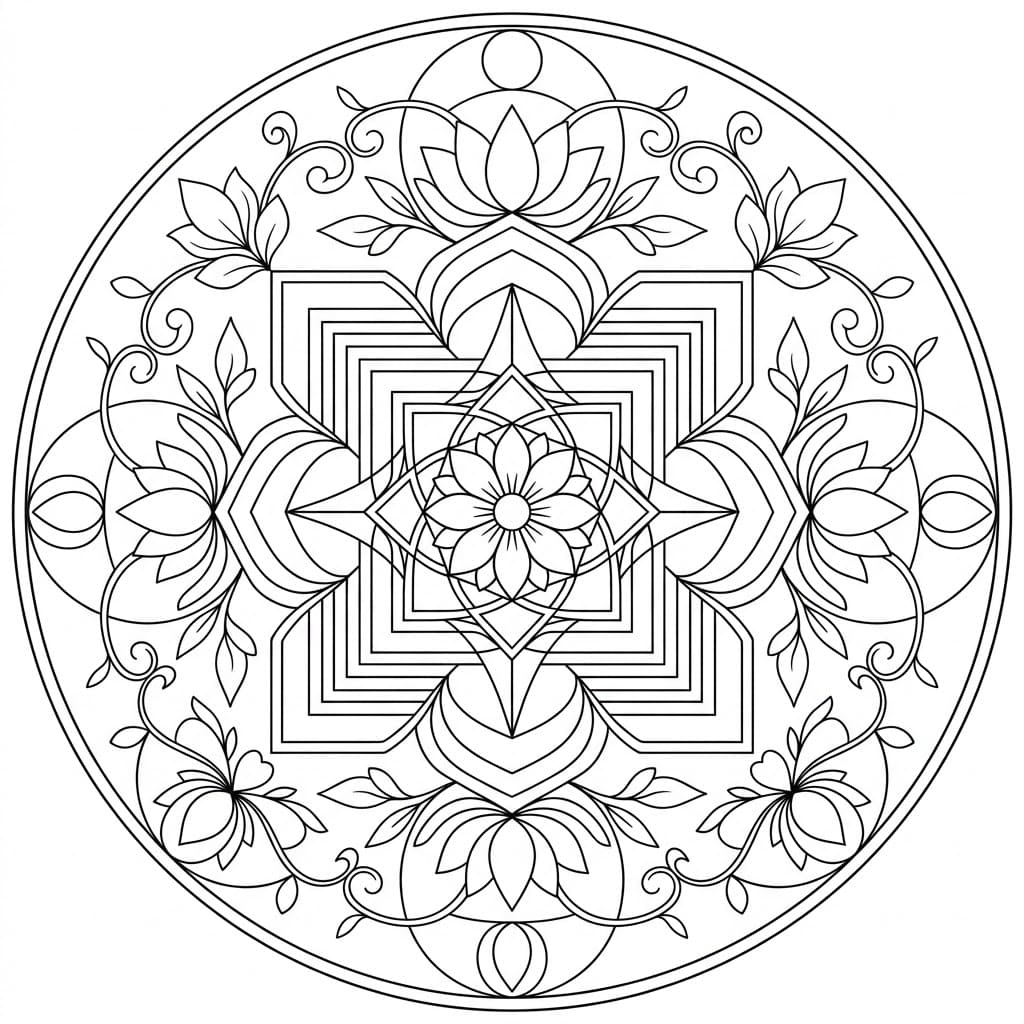 Serene Geometry Yantra Mandala Template Mandalas