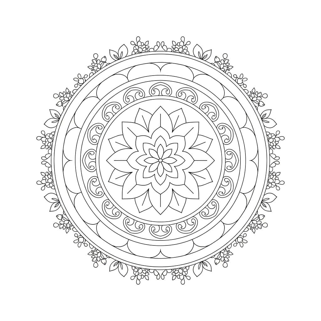 Silken Digital Mandala Template Mandalas