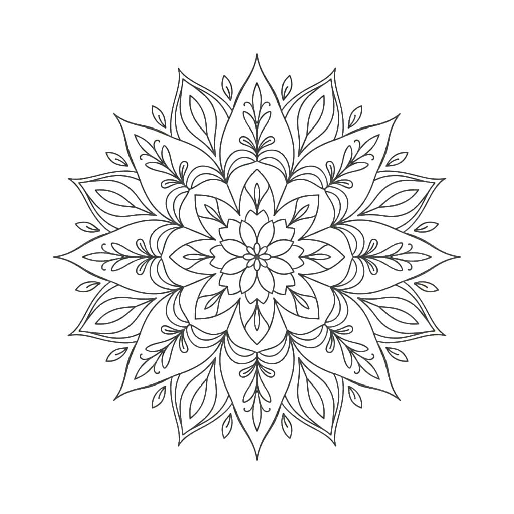 Sunburst Digital Mandala Template Mandalas