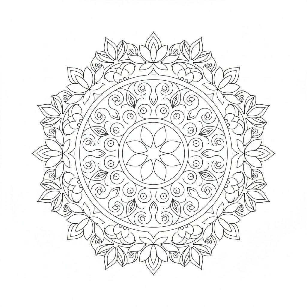 Tranquil Painted Mandala Template Mandalas