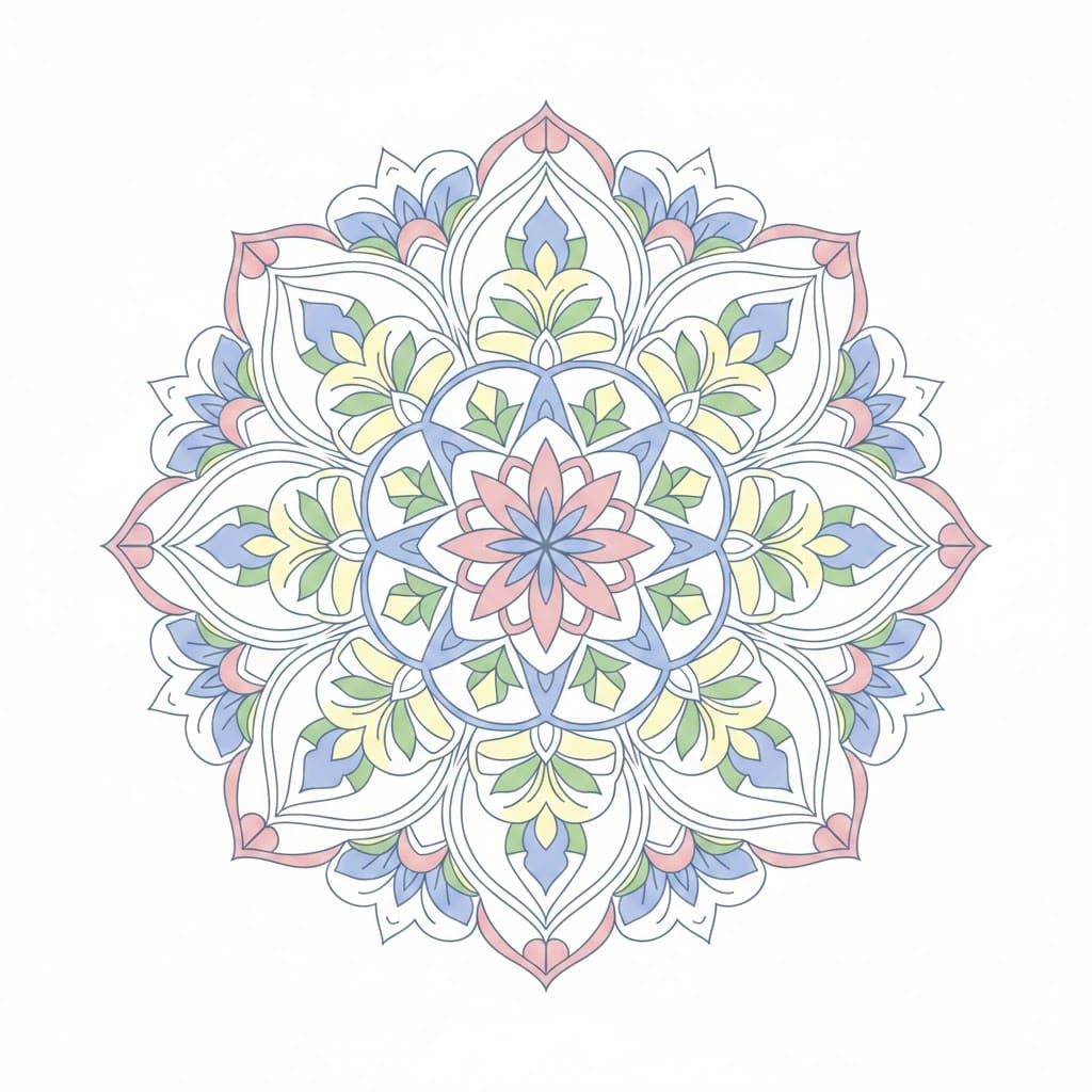 Tranquil Tibetan Mandala Template Mandalas