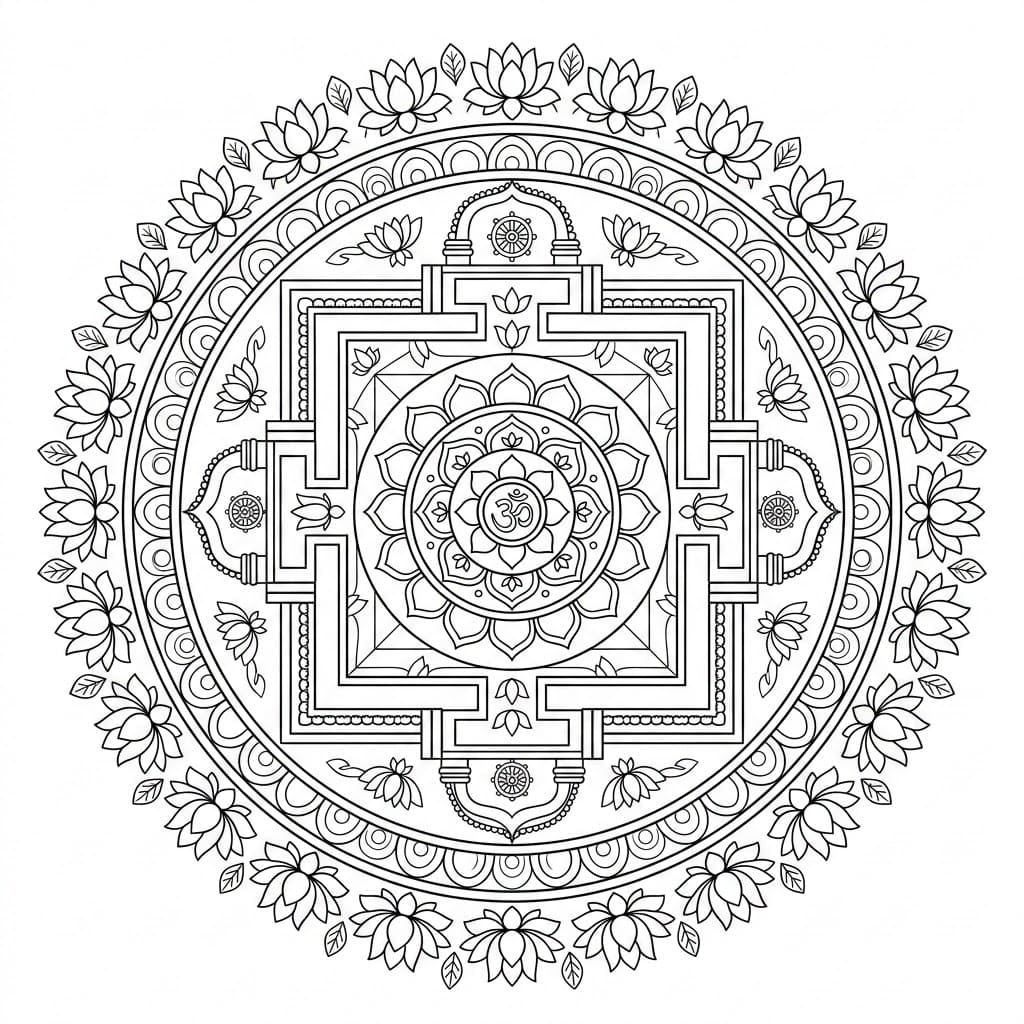 Ancient Aura Kalachakra Mandala Pattern Mandalas