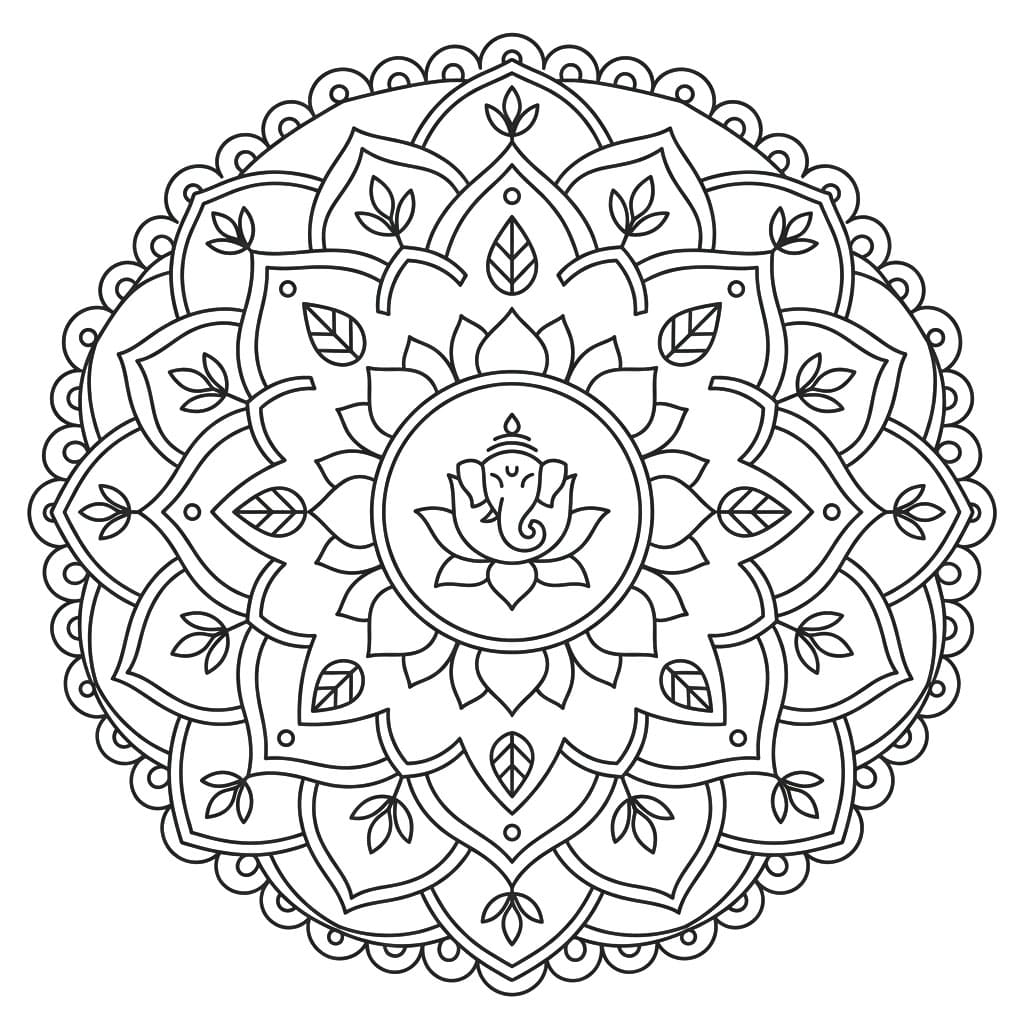 Ancient Ganesha Yantra Template Mandalas